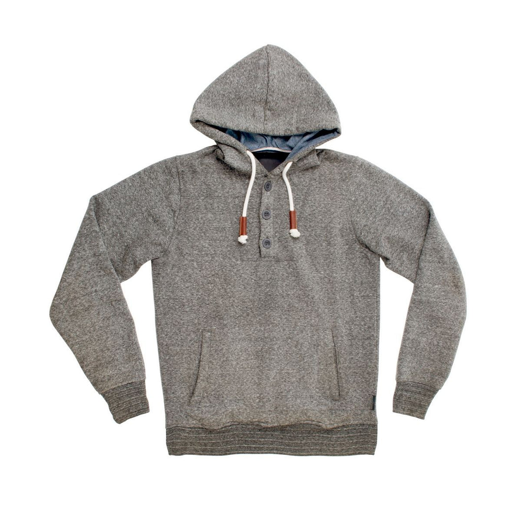 LSL Men Hoodie Button Pocket NZip - Gray