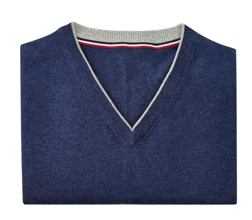 LSL Men Knitwear Classic V-Neck - Blue