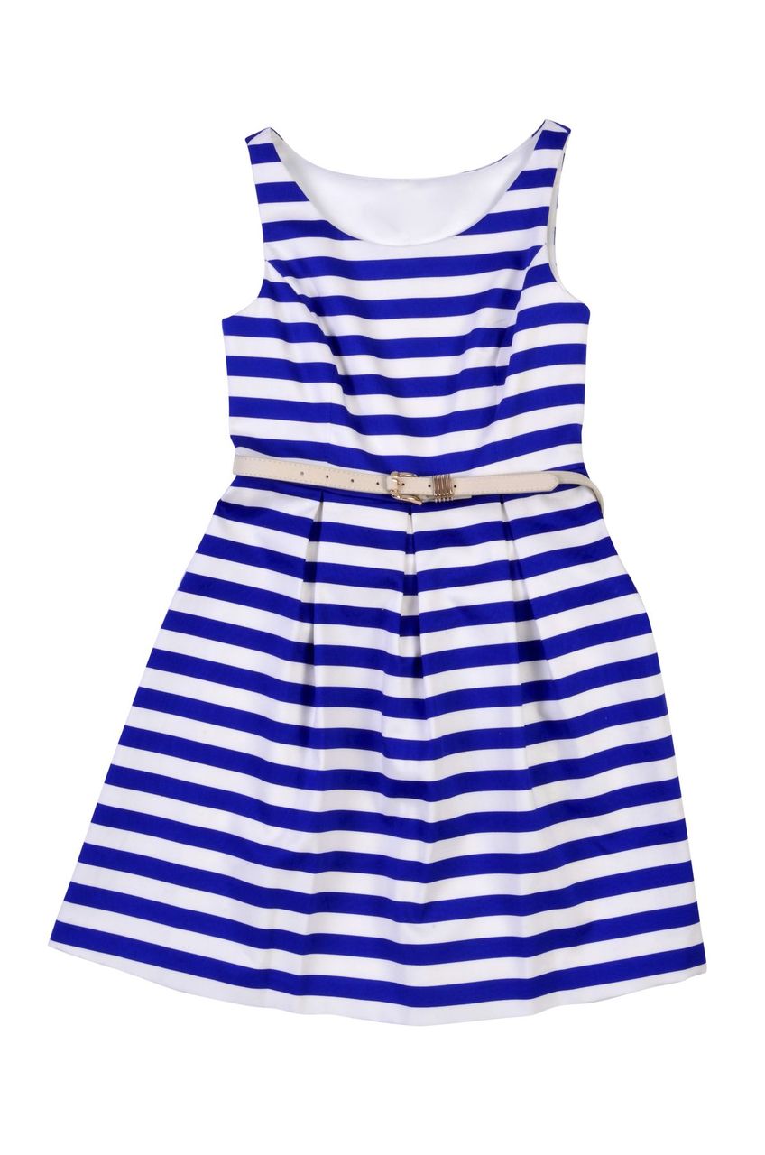 LSL Women Little Dress with Blue Stripes