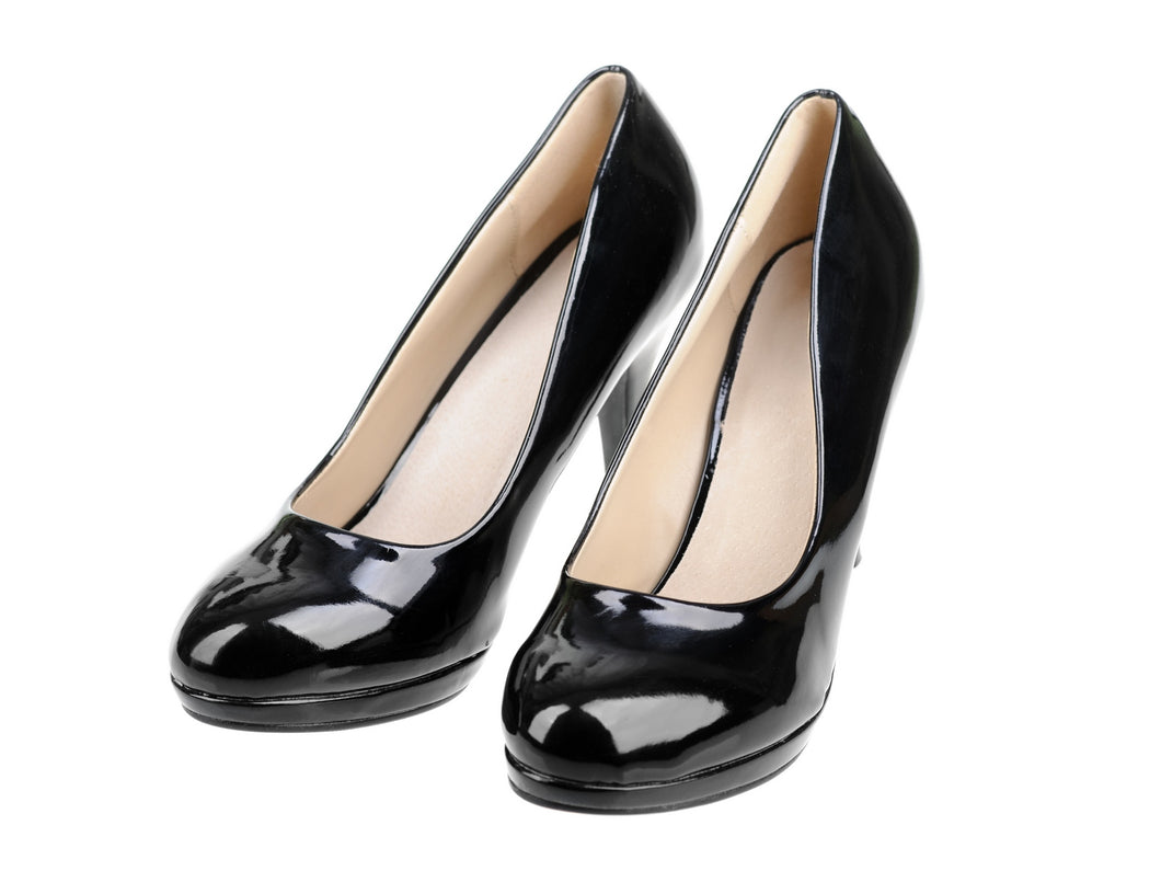 LSL Women High Heels Classic Black Patent Leather