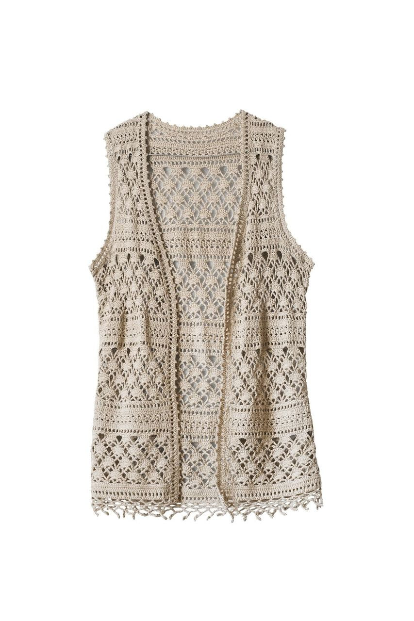 LSL Women Cardigan Vest - White